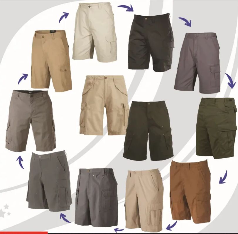 48 Pieces of Men's Reworked Cargo Twill Shorts Assorted Colors And Sizes