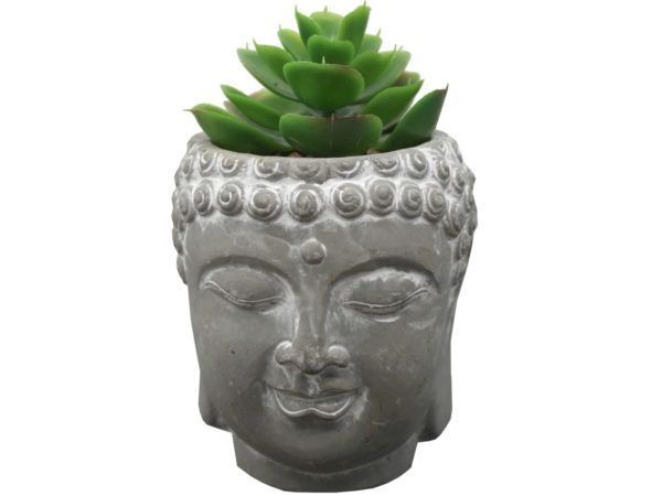 24 pieces of Decorative Buddha Head Statue Planter With Fake Plants And Rocks
