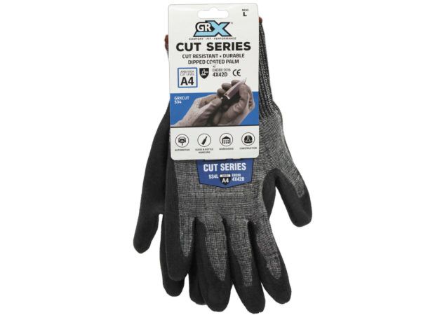 GRX Medium Purple Nitrile Dipped Nylon Construction Gloves, (1-Pair) at