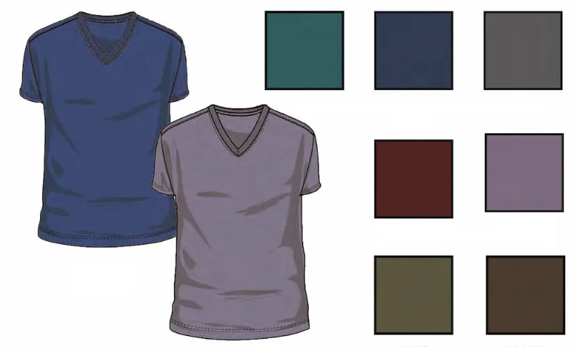72 Pieces of Men's Short Sleeve V Neck T-Shirt Family Pack Assorted Colors And Sizes