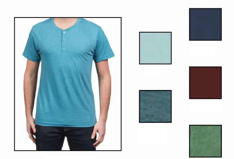 96 Pieces of Men's Short Sleeve 3 Button Henley Top Assorted Color And Sizes