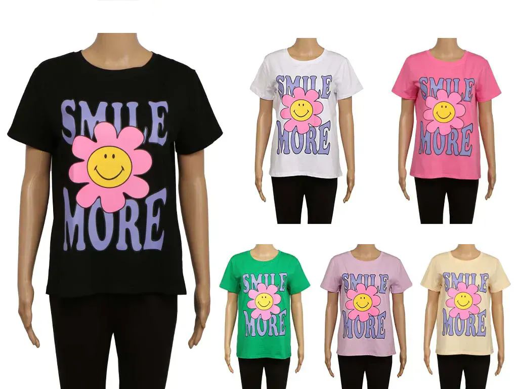 60 Pieces of Womens Printed Pop Fashion T Shirt In Assorted Colors