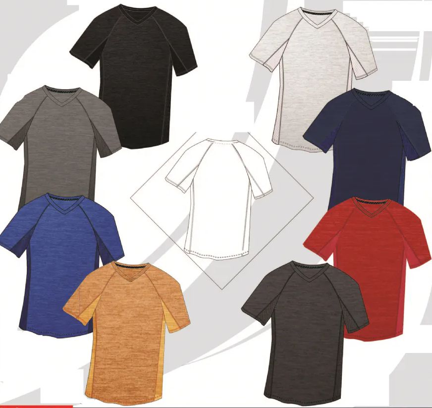 48 Pieces of Boys Polyester V-Neck Knit Wicking Fashion Short Sleeve Top Assorted Sizes And Colors