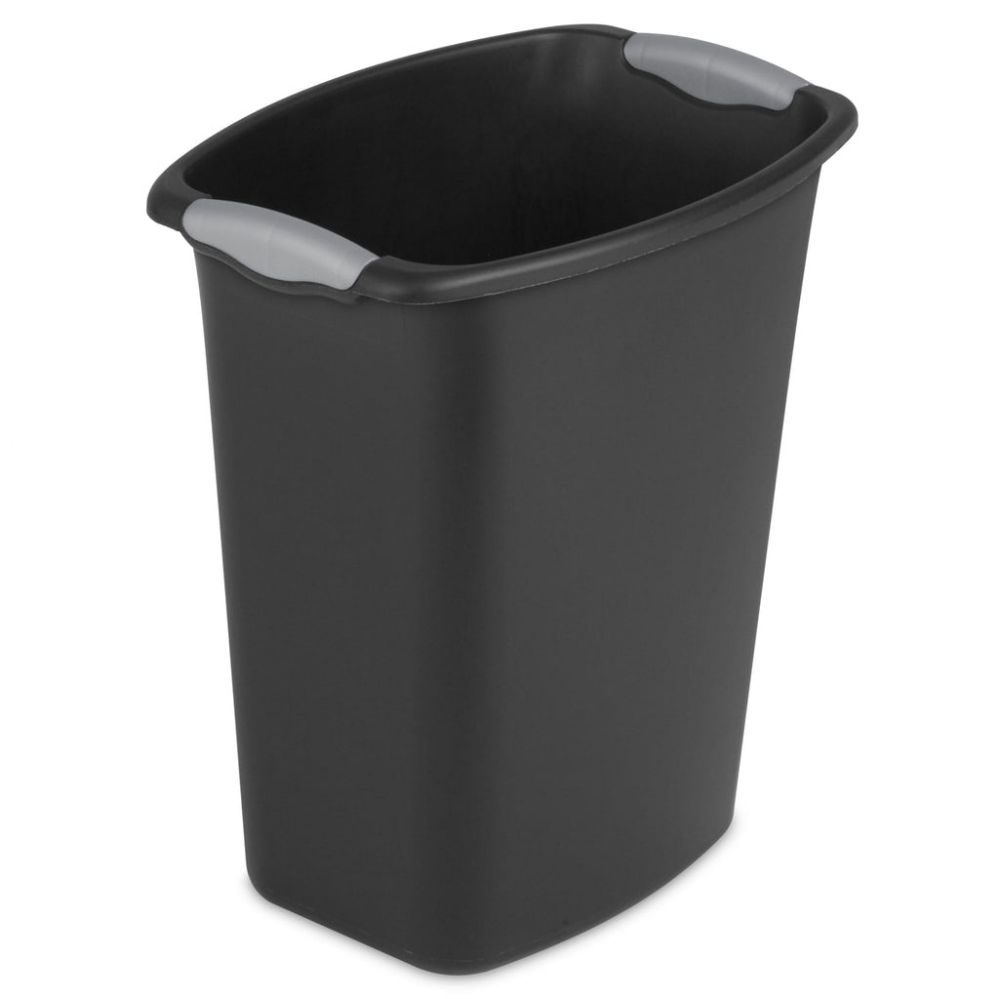 6 pieces of Sterilite 3 Gallon/11.4 Liter Wastebasket Black