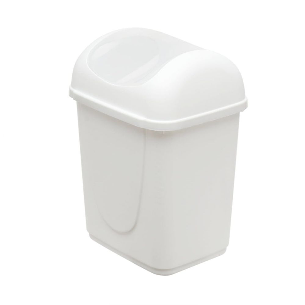 12 Pieces of Home Basics 11 Liter Swing Top Waste Bin, White