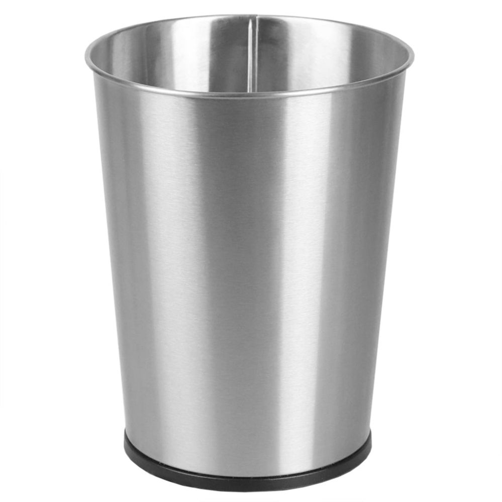 12 Pieces of Home Basics Open Top 8 Lt Stainless Steel Waste Bin, (9.5" X 10.25"), Silver