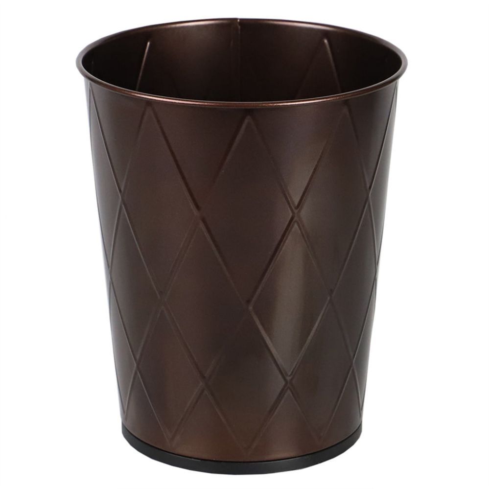 12 Pieces of Home Basics Diamond Open Top 8 Lt Waste Bin, (9.5" X 10.25"), Bronze