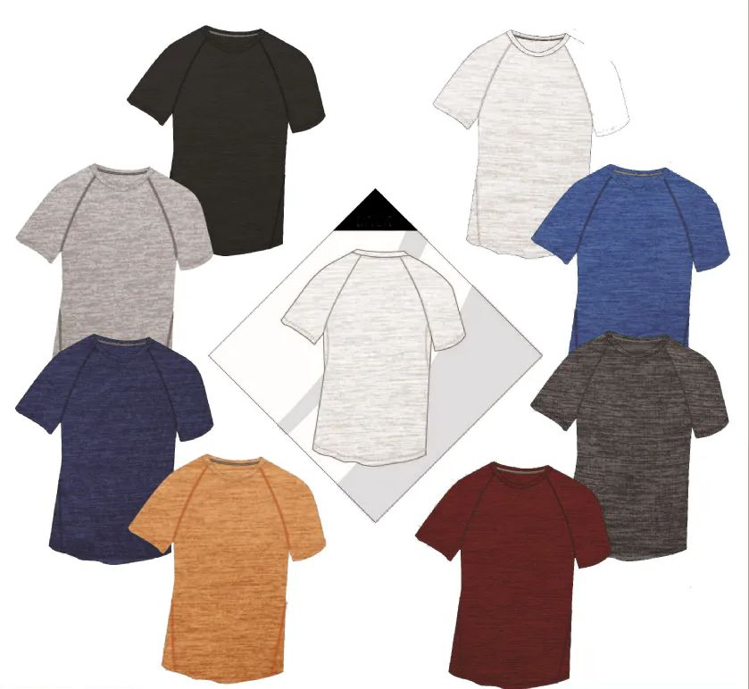 48 Pieces of Boys Cut N Sew Short Sleeve Active Tops, Moisture Wicking Sports Shirts