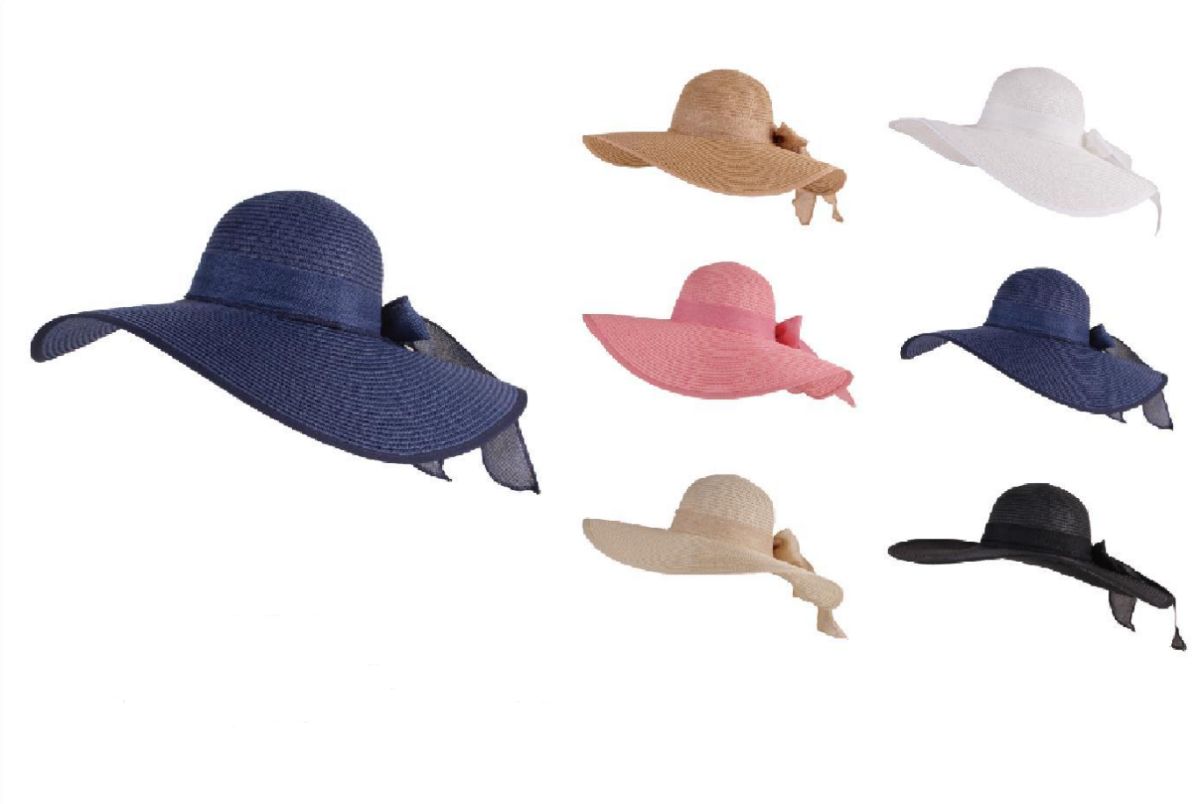 72 Pieces Women Summer Straw Hat With Bow - Sun Hats - at 
