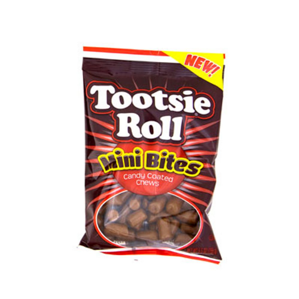 12 Pieces of Tootsie Roll Mini Bites 5.5 Oz Peg Bag