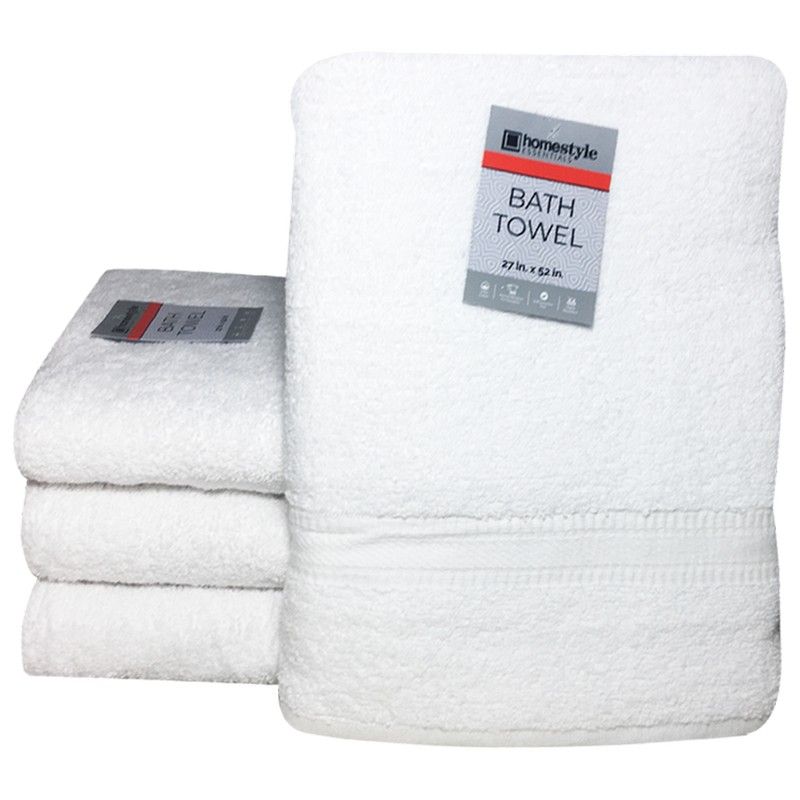 24 Pieces of Bath Towel White - 11 Lbs