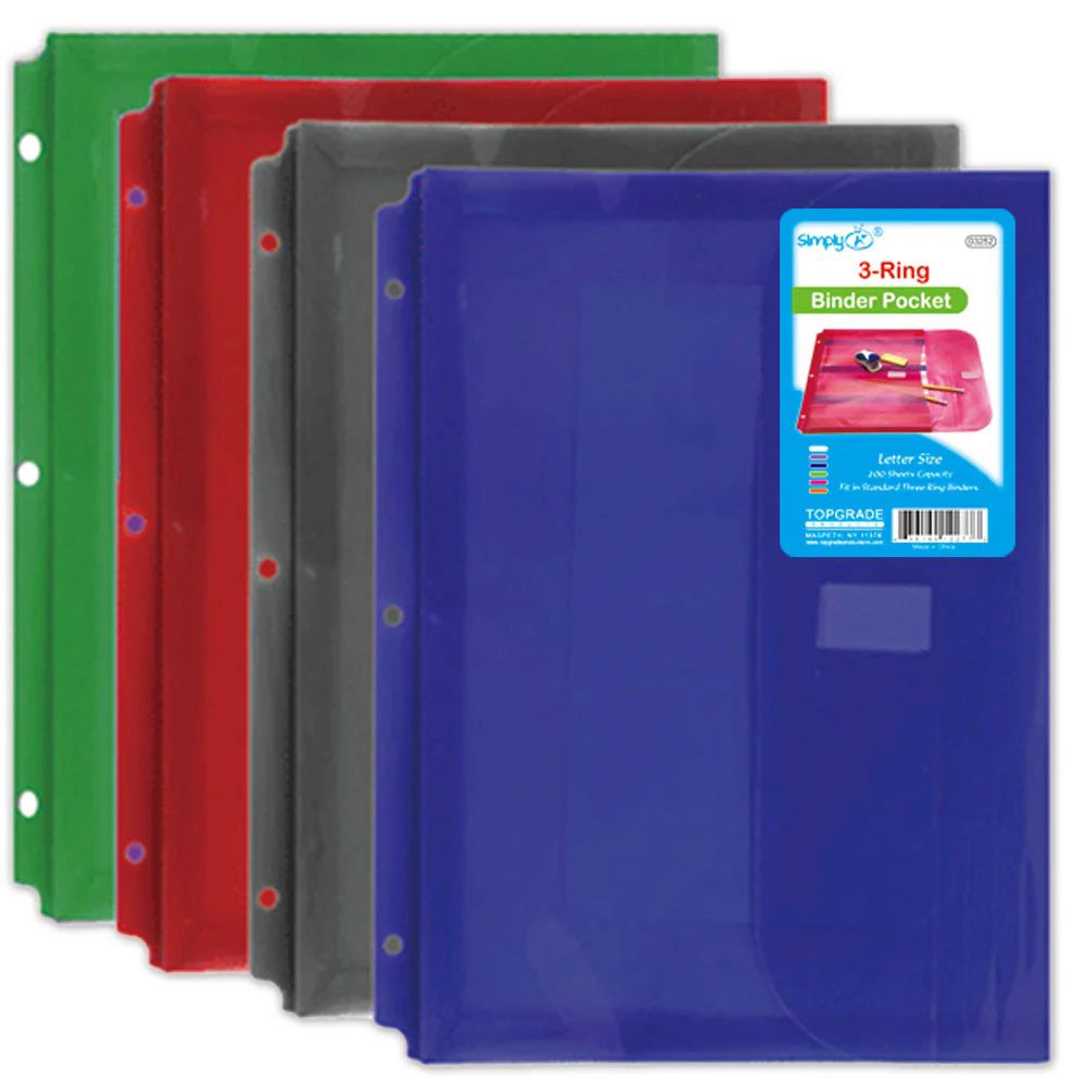 48 Pieces of Binder Pockets, 3 Holes