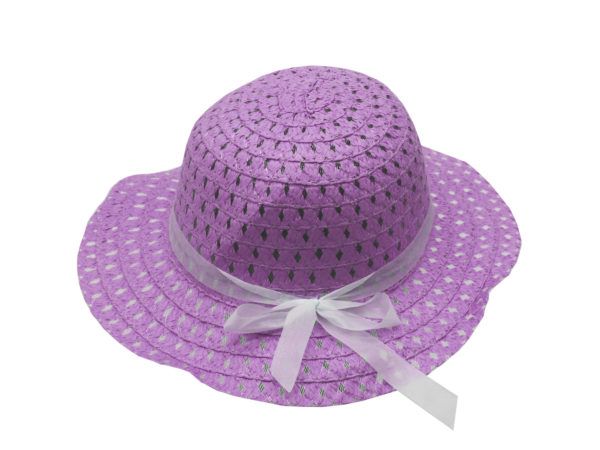 72 Pieces of Purple Straw Children's Bonnet Hat