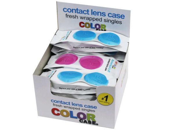 132 Pieces of Color Case 1 Pack Contact Lense Case In Sleeve In Pdq Display