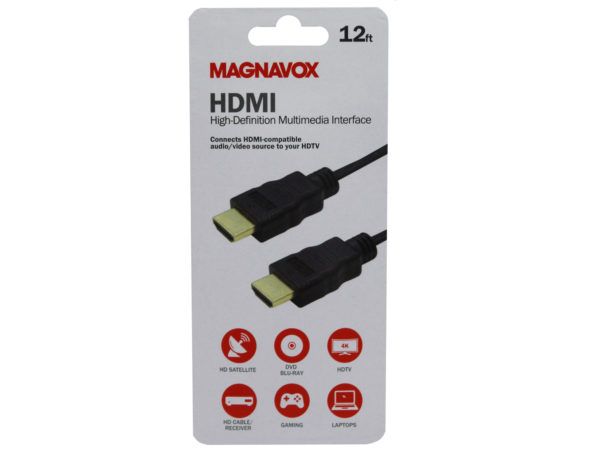 24 Pieces of Magnavox 12 Foot High Speed 4k Hdmi Cable