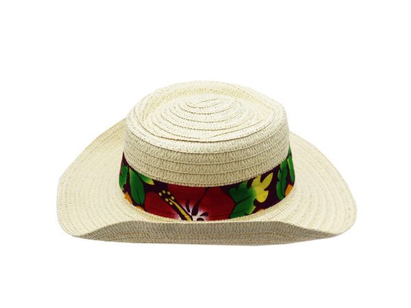 48 Pieces of Adult Beach Hat With Printed Tropical Band