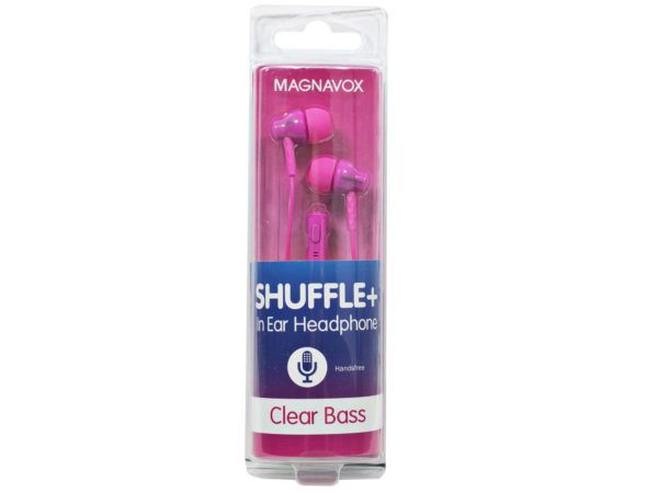 48 Pieces of Magnavox Shuffle In Ear Silicone Earbuds With Mic In Pink