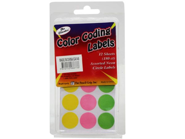 72 pieces of 180 Count Color Coding Sticker Dot Labels