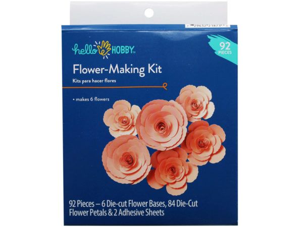 48 pieces of Hello Hobby 92 Piece Pink Flower Making Kit