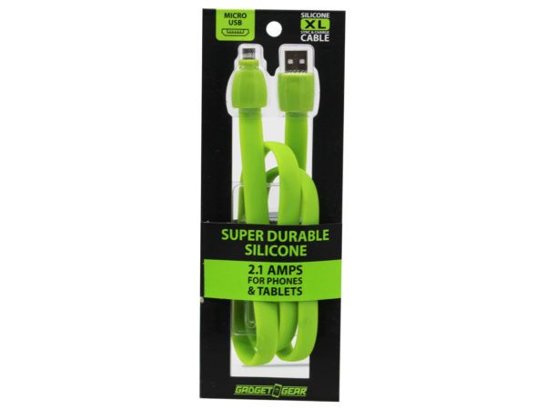 60 pieces of Gadget Gear Xl Silicone 2.1 Amp Micro Usb Charge And Sync Cabl