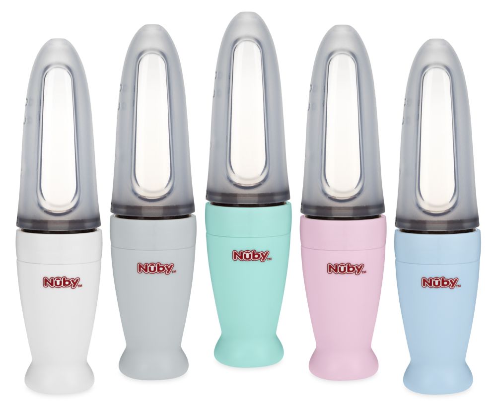 24 pieces Nuby Silicone Squeeze Feeder With Cover/stand Baby