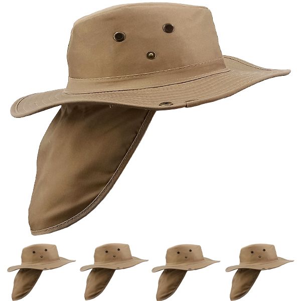 12 Wholesale Brown Camping Boonie Hat for Men - Quick Dry Hat with