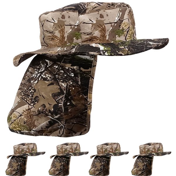 12 pieces Camo Pattern Camping Boonie Hat for Men - Quick Dry Hat with Neck  Flap - Bucket Hats - at 