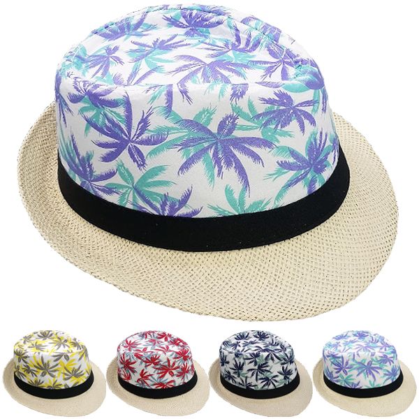 12 pieces of Adult Straw Trilby Fedora Beach Hat Set