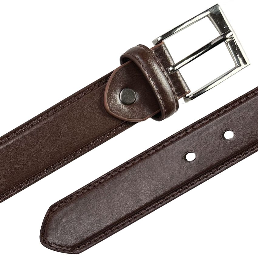 12 Pieces of Leather Belts for Men Classic Walnut Brown Mixed sizes