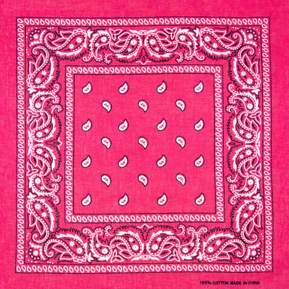 12 pieces of Pink Paisley Cotton Bandanas