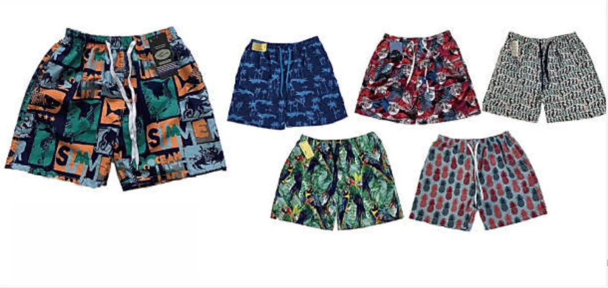 72 Pieces of Mens Cargo Bathing Suits Assorted Prints