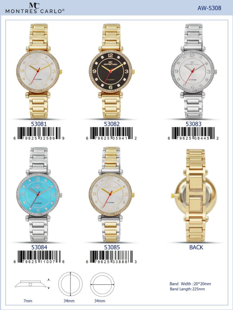 12 Pieces of Ladies Watch - 53085 assorted colors
