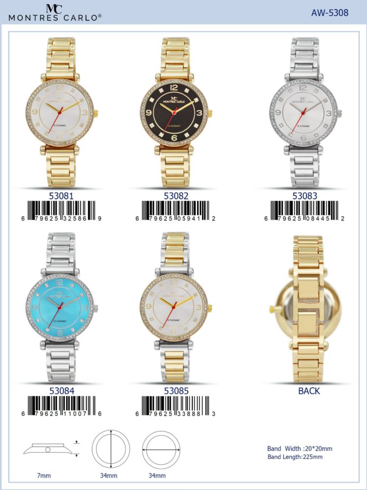 12 Pieces of Ladies Watch - 53082 assorted colors