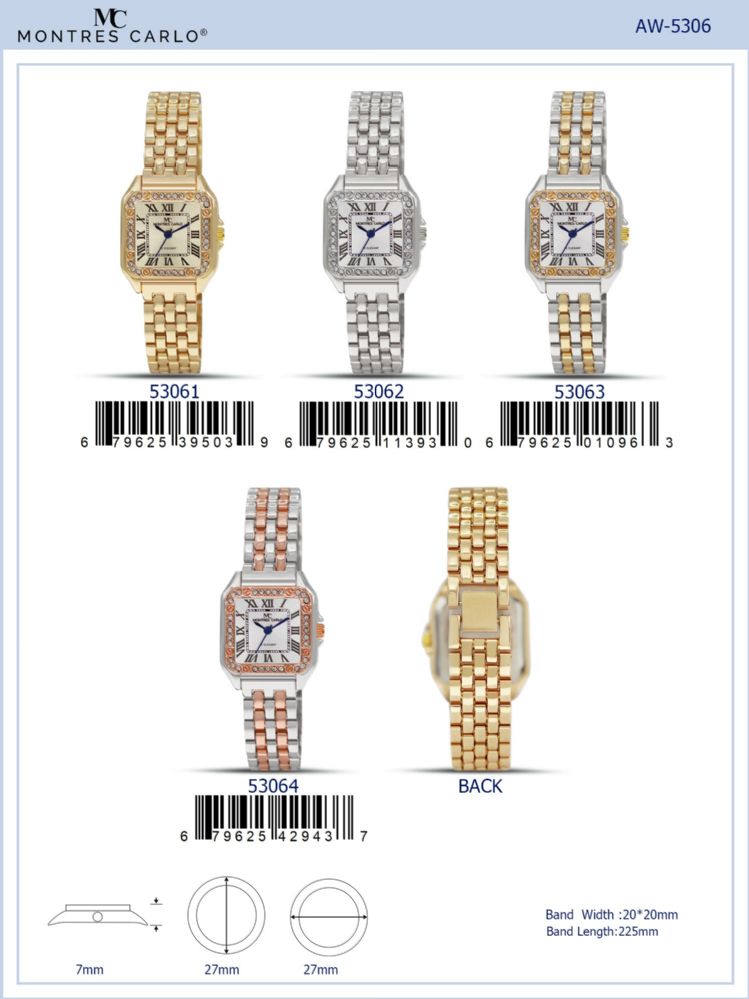 12 Pieces of Ladies Watch - 53063 assorted colors