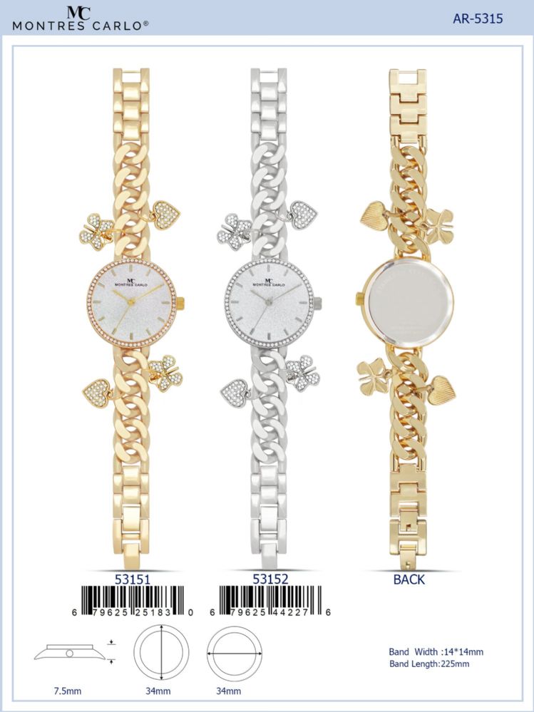 12 Pieces of Ladies Watch - 53152 assorted colors
