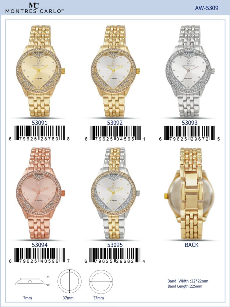 12 Pieces of Ladies Watch - 53095 assorted colors