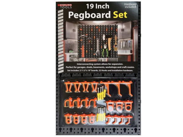 12 Pieces of Peg Board Organization System With 22 Hooks