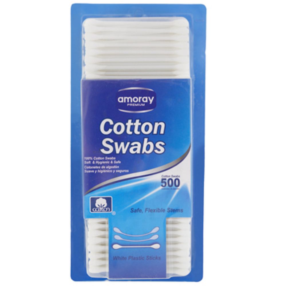 48 Pieces of Cotton Swabs 500ct Plastic Stick Amoray