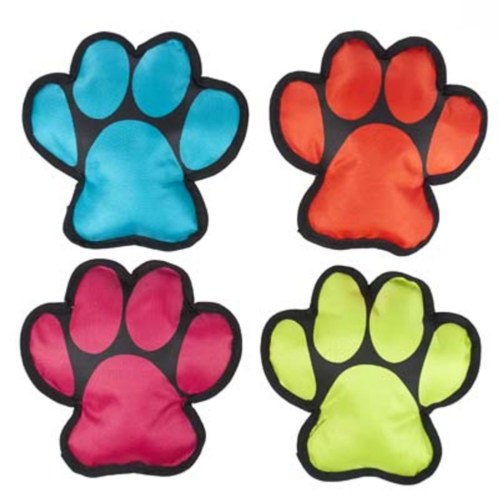 36 Pieces of Dog Toy Canvas W/squeaker Pawshape Design 4 Colors In Pdq#p30200