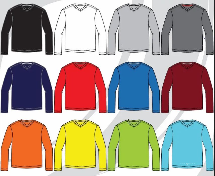 72 Pieces of Men's V Neck Long Sleeve Wicking Top Size M-2xl