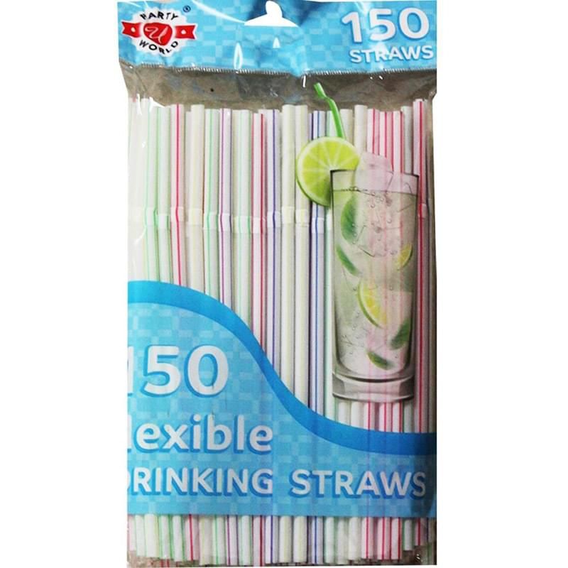 48 Pieces of 150ct Color Drinking Straws In Bag