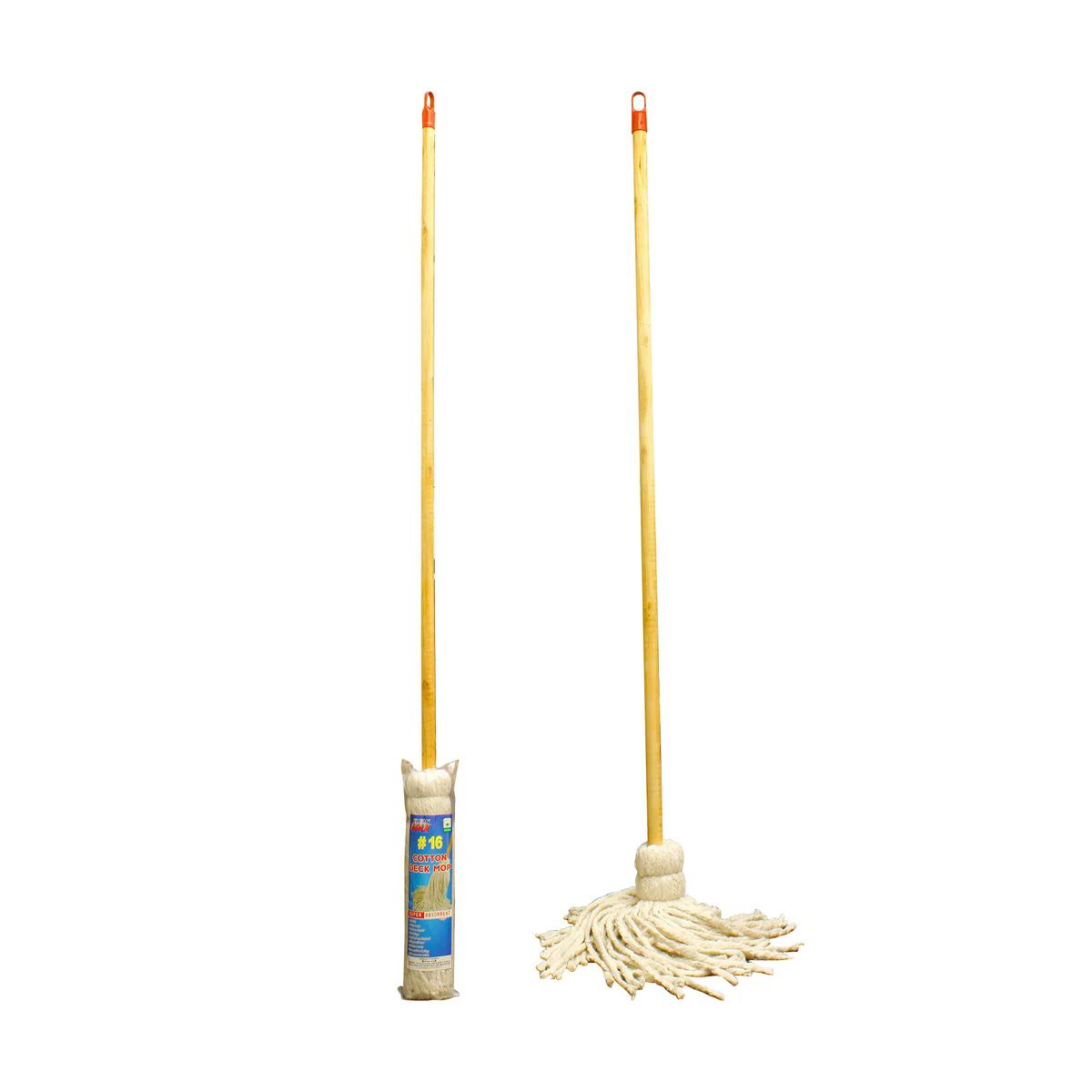 12 Pieces of Mop With Wood Handle Cotton