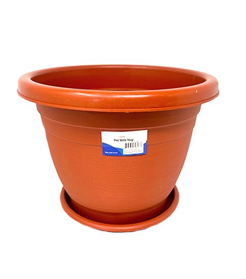 48 Pieces of Sm Plastic Planter W Tray 7.5x6.5 in