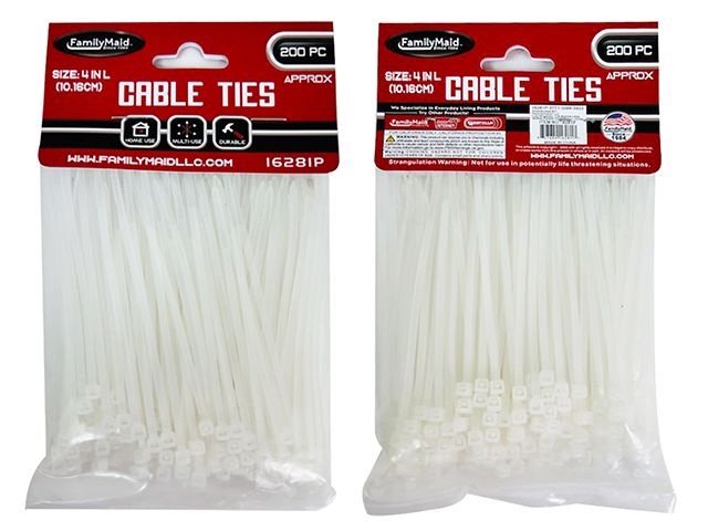 96 Pieces of 200-Piece Cable Ties In White