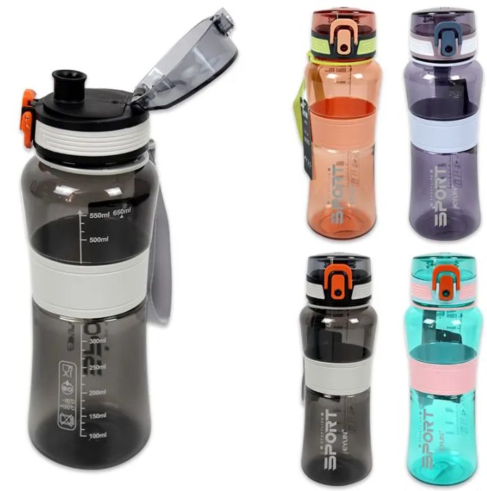 60 Pieces of 650ml Transparent Sports Bottle