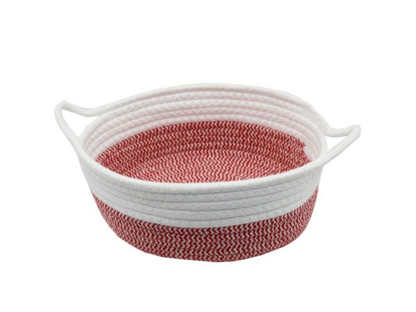24 pieces of Assorted Color Round Cotton Basket With Handle