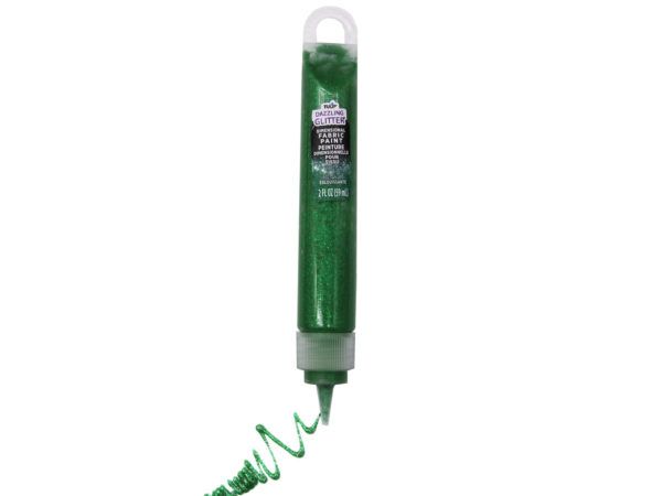 144 Pieces of Fabric Glitter Paint Pen 2oz. In Emerald Green