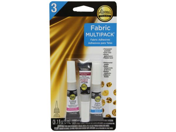 96 Wholesale 3 Pack Fabric Adhesive - at 
