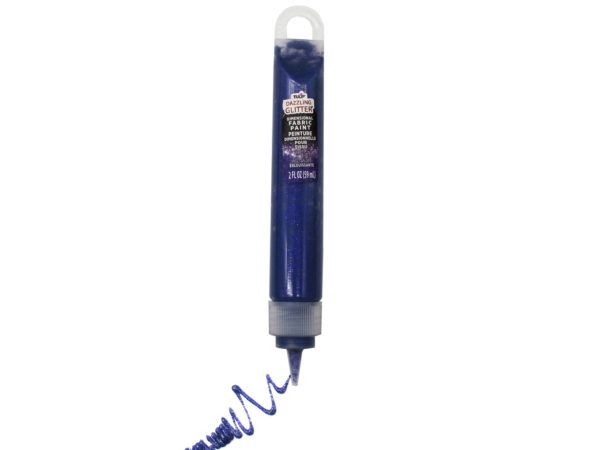 144 Wholesale Fabric Glitter Paint Pen 2oz. In Blue Sapphire - at