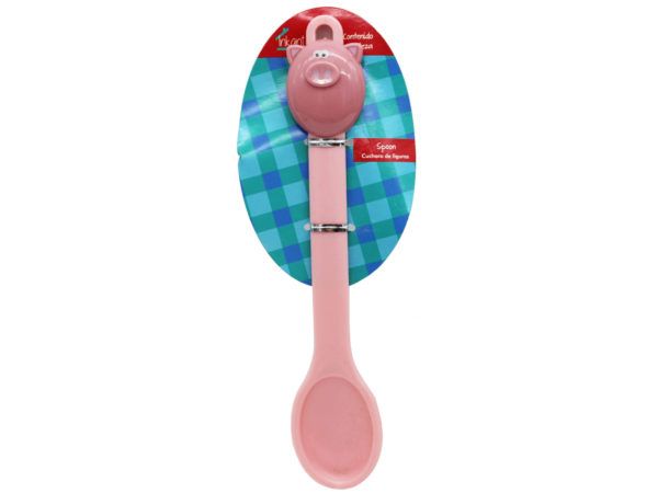 96 Wholesale Small Pink Silicone Serving Spoon With Pig Head - at 